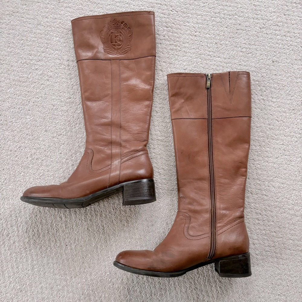 Franco Sarto brown leather Christie knee high boots
